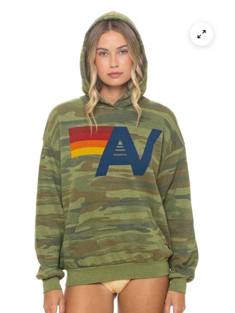 NWT Aviator Nation Camo Logo Hoodie Small